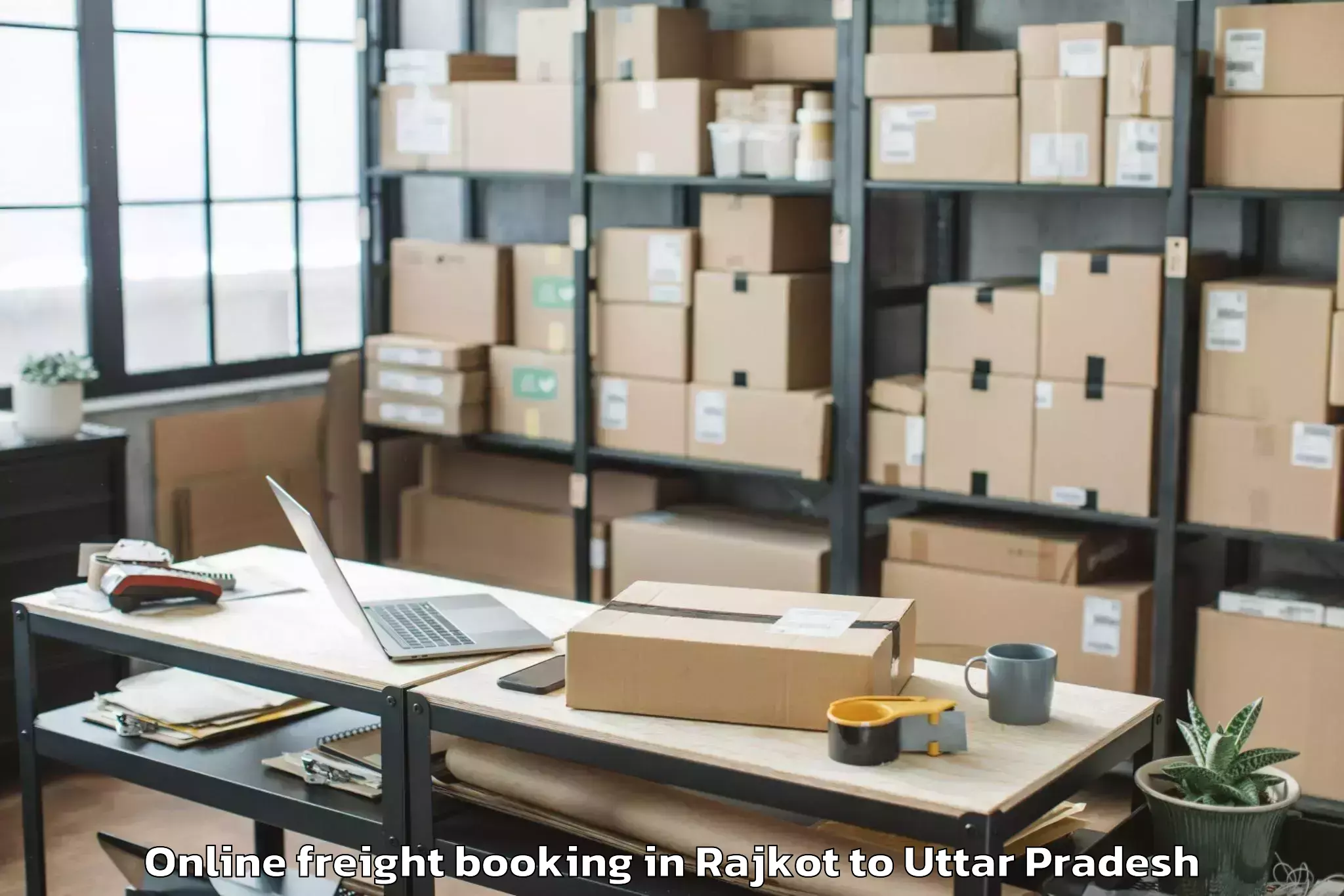 Get Rajkot to Iit Kanpur Online Freight Booking